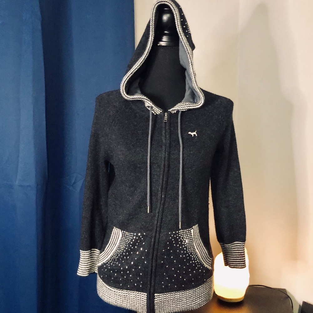 VS PINK Perfect Full Zip Bling Hoodie